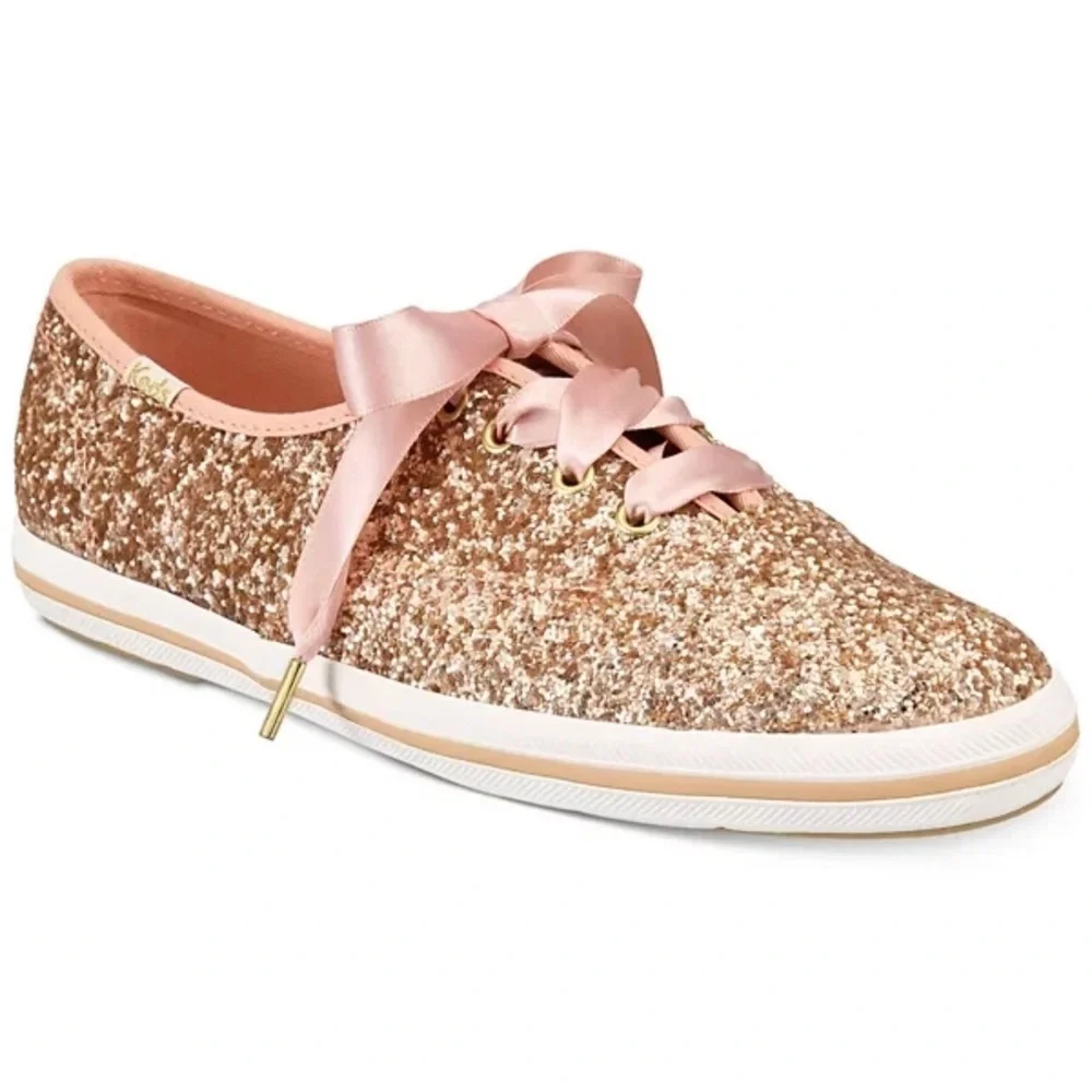 Keds | Kate Spade Glitter Sneaker Baby  Girls Size 4 Pink Low Top Lace Up